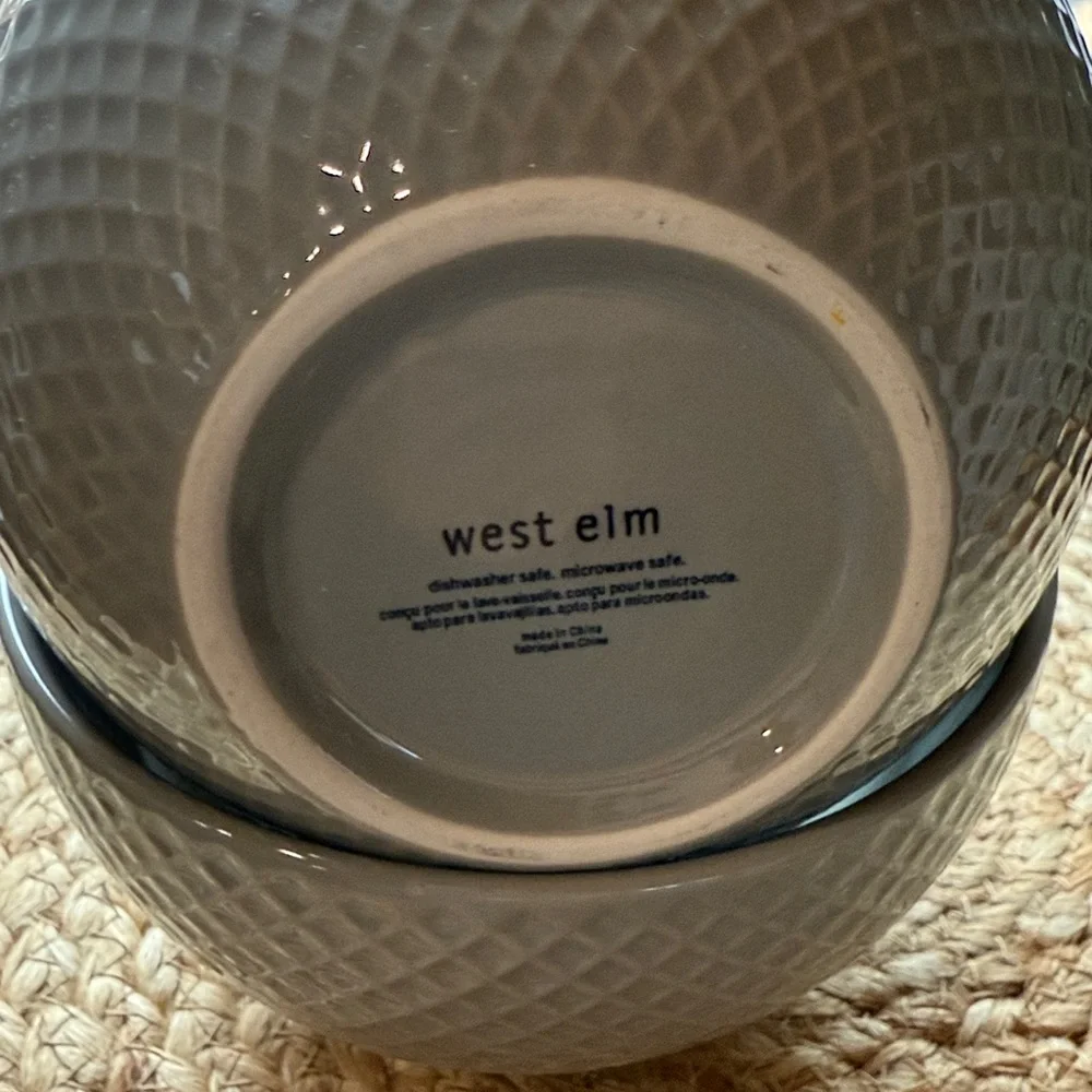 West Elm Gray Textured Cereal Bowls Set of 2